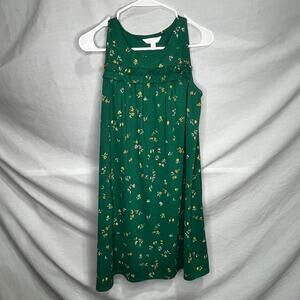 LC Lauren Conrad Green Floral Sleeveless Dress S